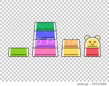 カップタワーの玩具のイラスト　知育玩具 76532909