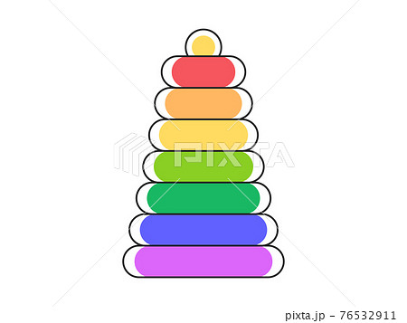 積み木タワーの玩具のイラスト 知育玩具のイラスト素材