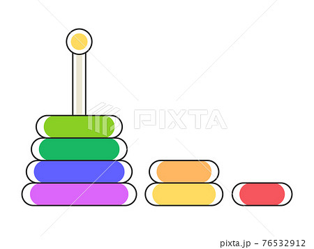 積み木タワーの玩具のイラスト 知育玩具のイラスト素材