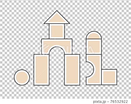 積み木の玩具のイラスト　知育玩具 76532922