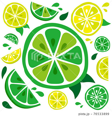 カットされたフレッシュなライムのイラストのイラスト素材 カットされたフレッシュなライムのイラストのイラスト素材