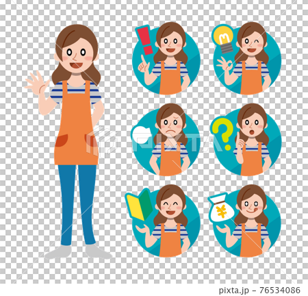 Housewife upper body icon Housewife upper body icon 76534086