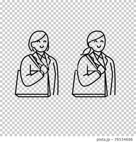 かばんを肩にかける人イラスト素材 かばんを肩にかける人イラスト素材 76534686