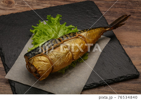 Smoked tasty mackerel fish snack 76534840