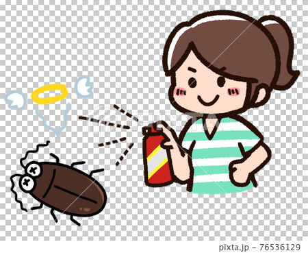Female cockroach using pesticides Female cockroach using pesticides 76536129
