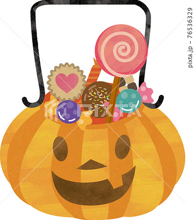 ハローウィン ジャックオランタン 秋 かぼちゃ お菓子 のイラスト素材