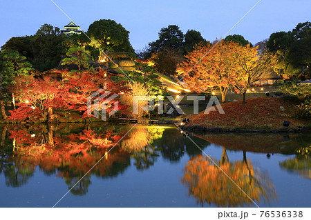 日本三名園　岡山後楽園　秋の幻想庭園 76536338