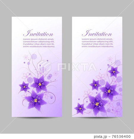 Set of vertical banners with beautiful flowers 76536400