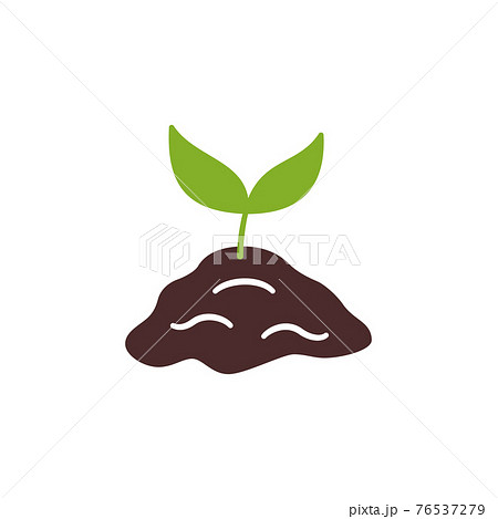 Seedling growing in soil. Small prout in doodle style. Hand drawn isolated vector illustration 76537279