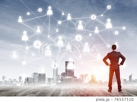 Social connection concept drawn on screen as symbol for teamwork and cooperation Social connection concept drawn on screen as symbol for teamwork and cooperation 76537510
