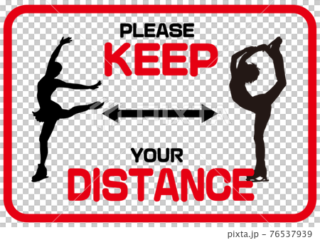 KEEP DISTANCE 英語社交距離標記花樣滑冰 76537939
