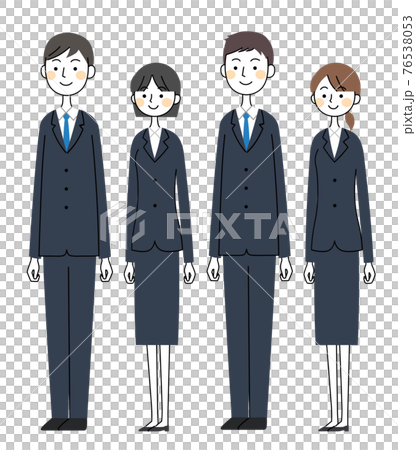 並ぶスーツの男女 4人 イラスト素材のイラスト素材 並ぶスーツの男女 4人 イラスト素材のイラスト素材