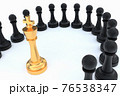 Golden King surrounded by black pawns - chess trap concept 76538347