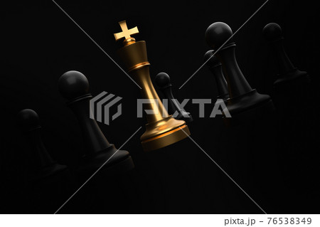 Golden King surrounded by black pawns - chess trap concept Golden King surrounded by black pawns - chess trap concept 76538349