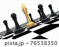 Golden King surrounded by black pawns - chess trap concept 76538350