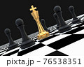 Golden King surrounded by black pawns - chess trap concept 76538351