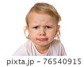Little baby with sad expression in face 76540915