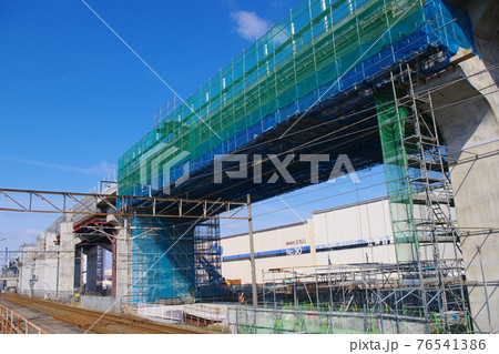 北陸新幹線 延伸工事 福井市越前花堂駅周辺 2021年3月 北陸新幹線 延伸工事 福井市越前花堂駅周辺 2021年3月 76541386