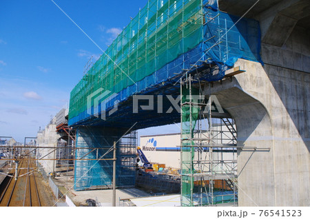 北陸新幹線 延伸工事 福井市越前花堂駅周辺 2021年3月 北陸新幹線 延伸工事 福井市越前花堂駅周辺 2021年3月 76541523