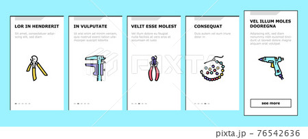 Handmade Jewellery Onboarding Icons Set Vector 76542636