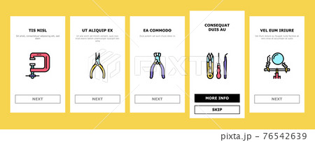 Handmade Jewellery Onboarding Icons Set Vector 76542639