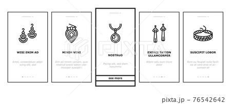Handmade Jewellery Onboarding Icons Set Vector 76542642