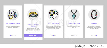 Handmade Jewellery Onboarding Icons Set Vector 76542645