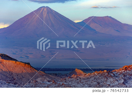 Mount Licancabur Volcano at dusk - Atacama Desert - Chile 76542733