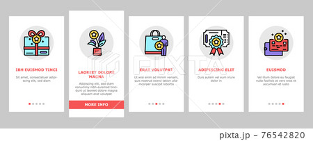Bonus Present Of Sales Onboarding Icons Set Vector Bonus Present Of Sales Onboarding Icons Set Vector 76542820