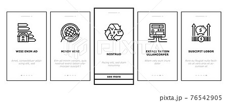 Energy Saving Tool Onboarding Icons Set Vector 76542905