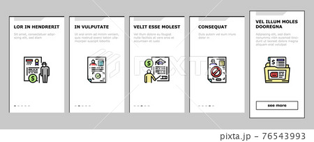 Allowance Finance Help Onboarding Icons Set Vector 76543993