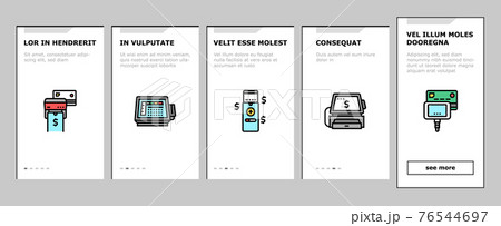 Pos Terminal Device Onboarding Icons Set Vector 76544697