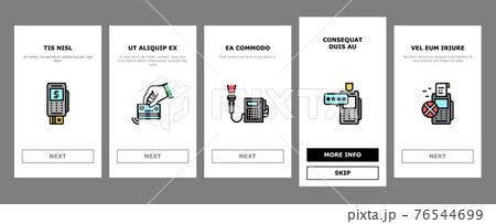 Pos Terminal Device Onboarding Icons Set Vector 76544699