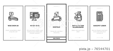 Pos Terminal Device Onboarding Icons Set Vector 76544701