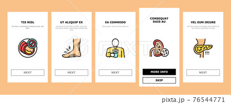 Diabetes Treatment Onboarding Icons Set Vector Diabetes Treatment Onboarding Icons Set Vector 76544771