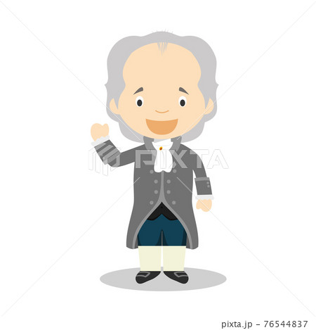 Johan Wolfgang von Goethe cartoon character. Vector Illustration. Kids History Collection. 76544837