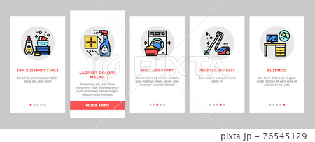 Housekeeping Cleaning Onboarding Icons Set Vector Housekeeping Cleaning Onboarding Icons Set Vector 76545129