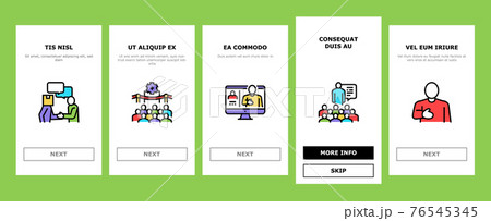 Introduction Speech Onboarding Icons Set Vector 76545345