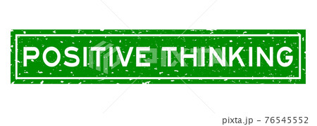 Grunge green positive thinking word square rubber seal stamp on white background 76545552