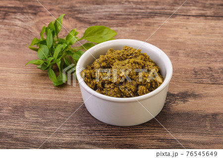Green sauce pesto with basil Green sauce pesto with basil 76545649