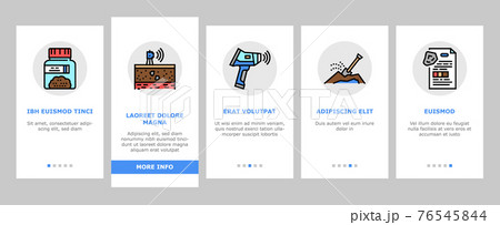 Geology Researching Onboarding Icons Set Vector 76545844