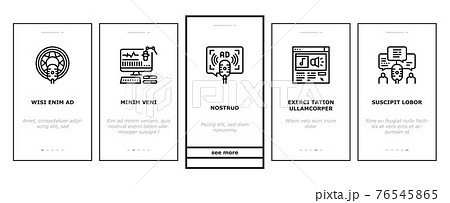 Radio Studio Podcast Onboarding Icons Set Vector 76545865