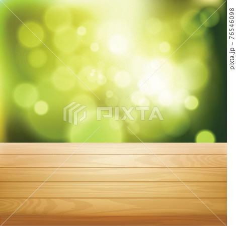 Realistic Detailed 3d Brown Wooden Table Top View. Vector 76546098
