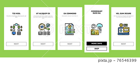 Ssh, Sftp File Transfer Protocol Onboarding Icons Set Vector 76546399
