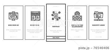Ssh, Sftp File Transfer Protocol Onboarding Icons Set Vector 76546406