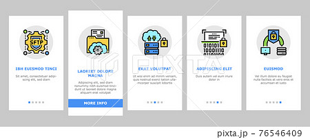 Ssh, Sftp File Transfer Protocol Onboarding Icons Set Vector 76546409