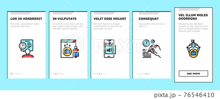Productivity Manage Onboarding Icons Set Vector Productivity Manage Onboarding Icons Set Vector 76546410