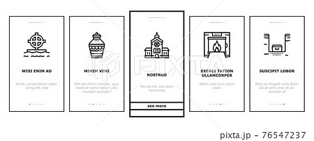 Funeral Burial Service Onboarding Icons Set Vector 76547237