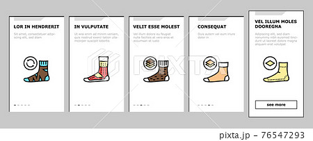 Socks Fabric Accessory Onboarding Icons Set Vector 76547293