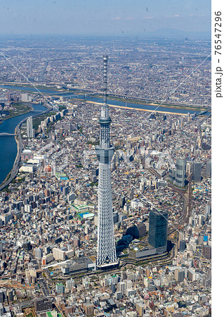 東京スカイツリー付近を空撮 76547296